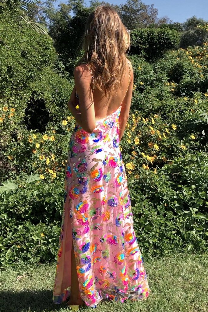 Vloeiende maxi-jurk met zijsplit