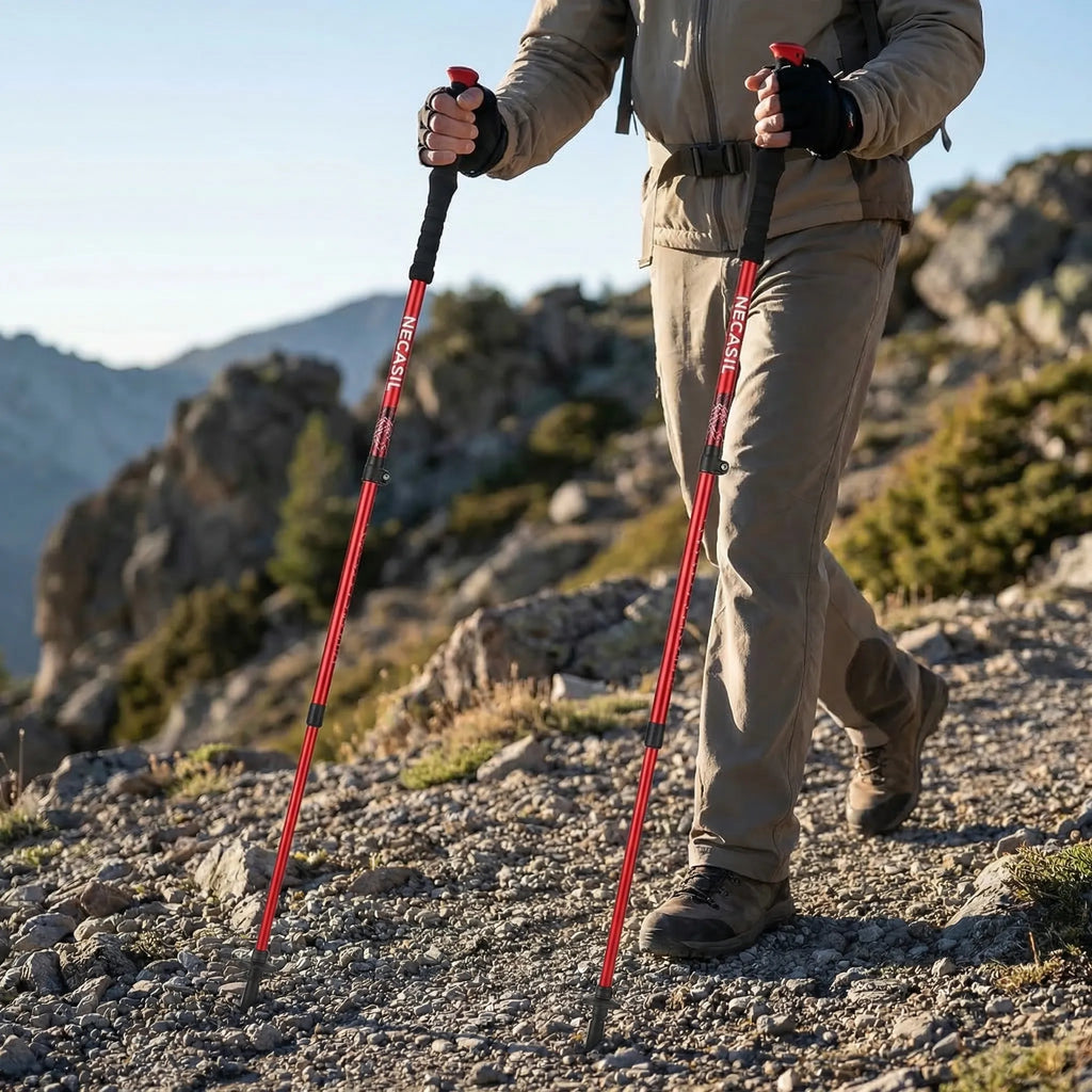 Set opvouwbare, uitschuifbare trekkingstokken