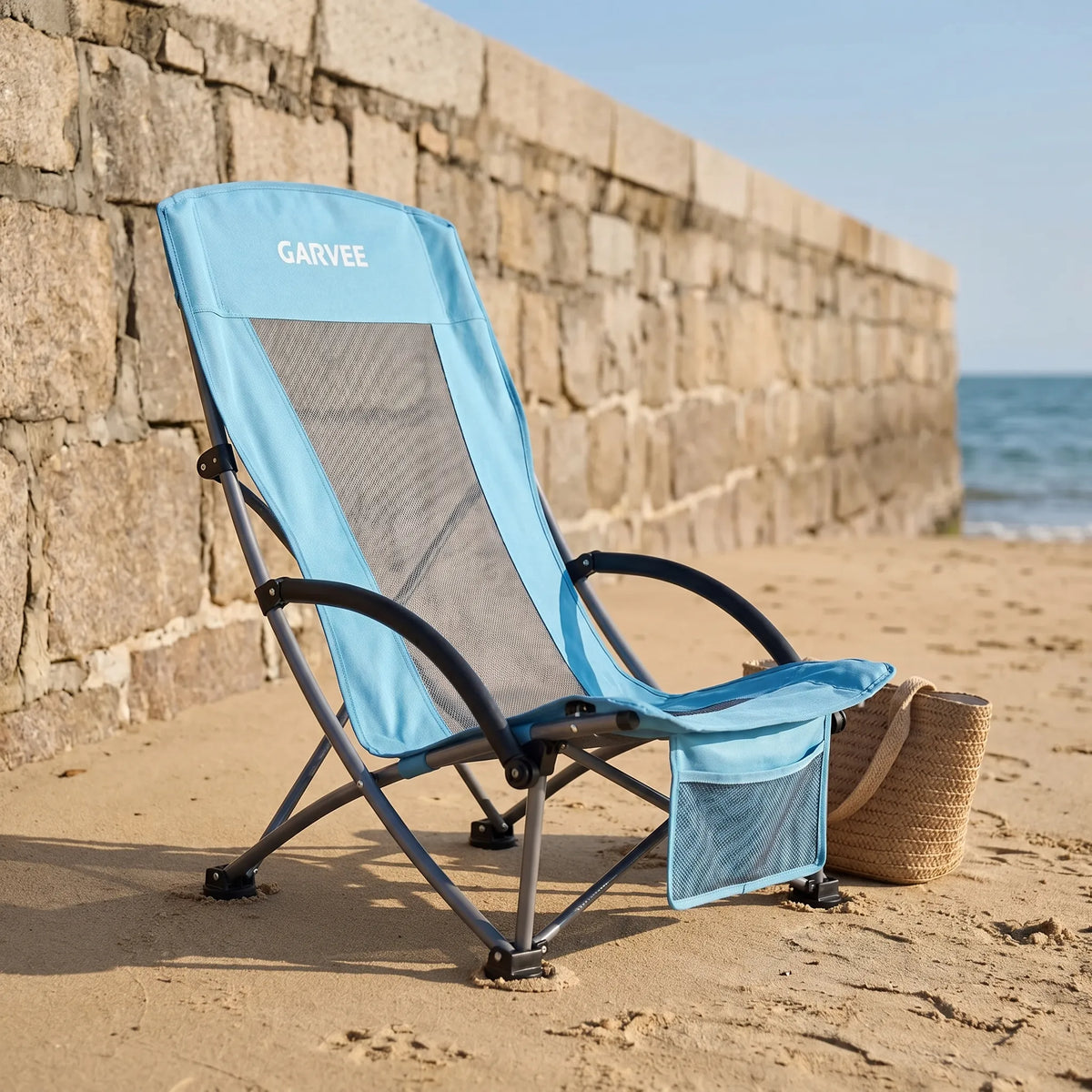 Opvouwbare strandstoel met hoge rugleuning — afbeelding 6