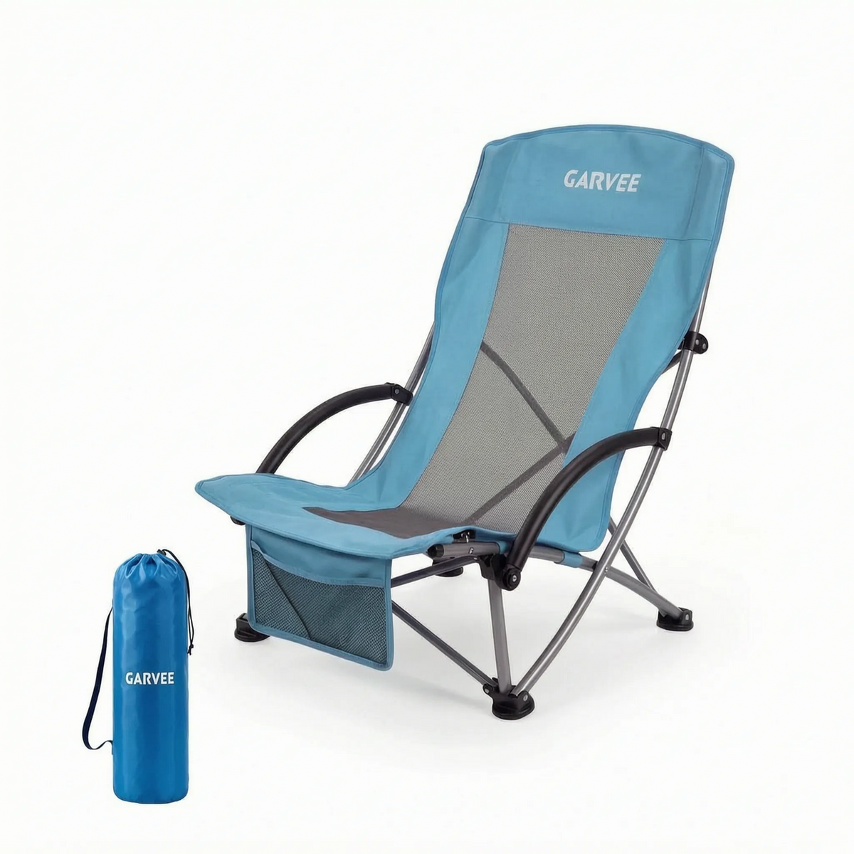 Opvouwbare strandstoel met hoge rugleuning