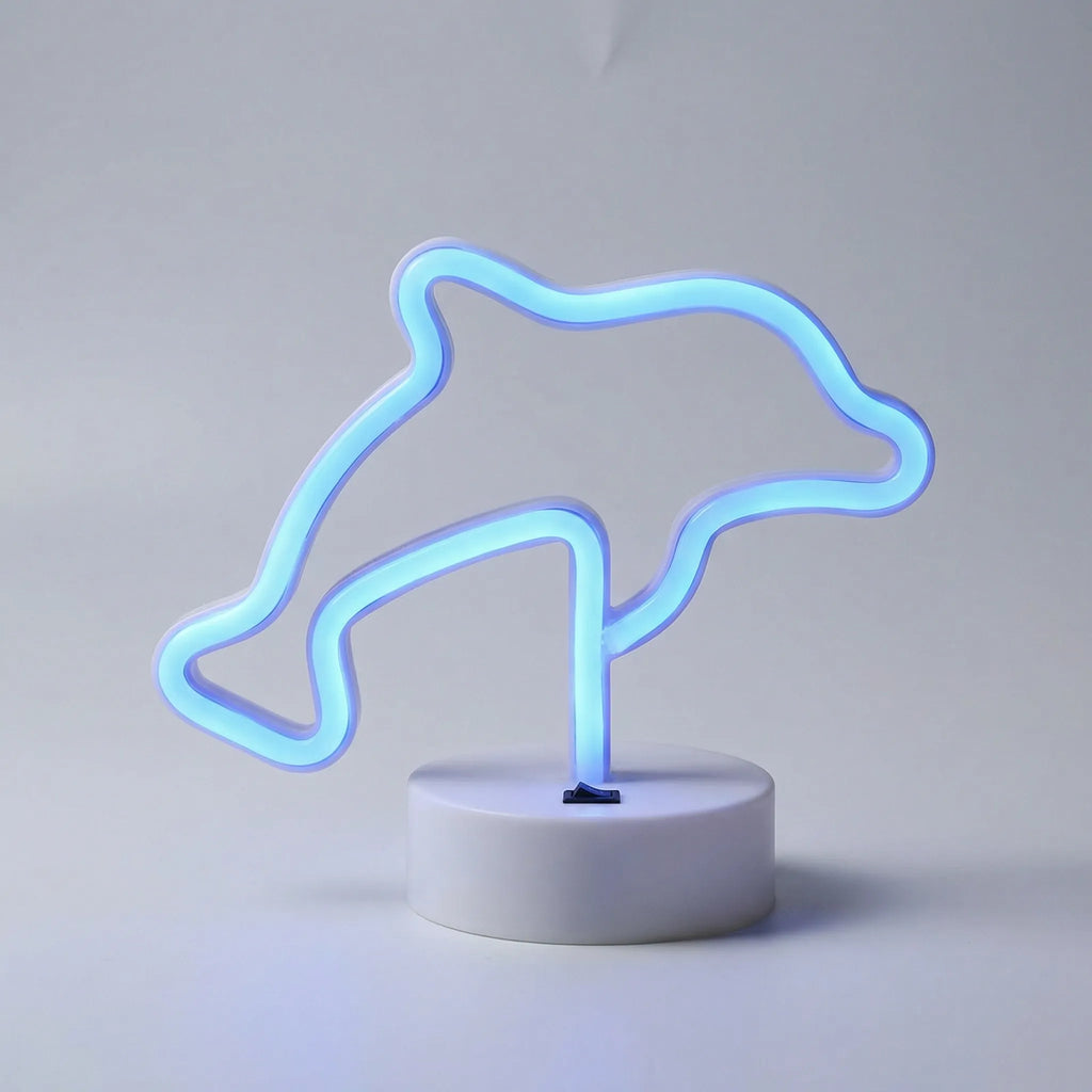 Vrijstaande neon-tafellamp
