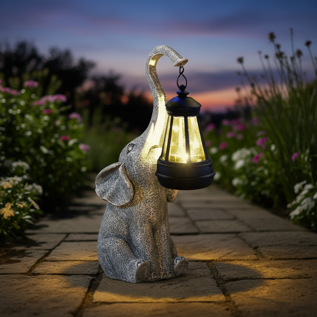 Vrijstaande buitenlamp met dierenmotief