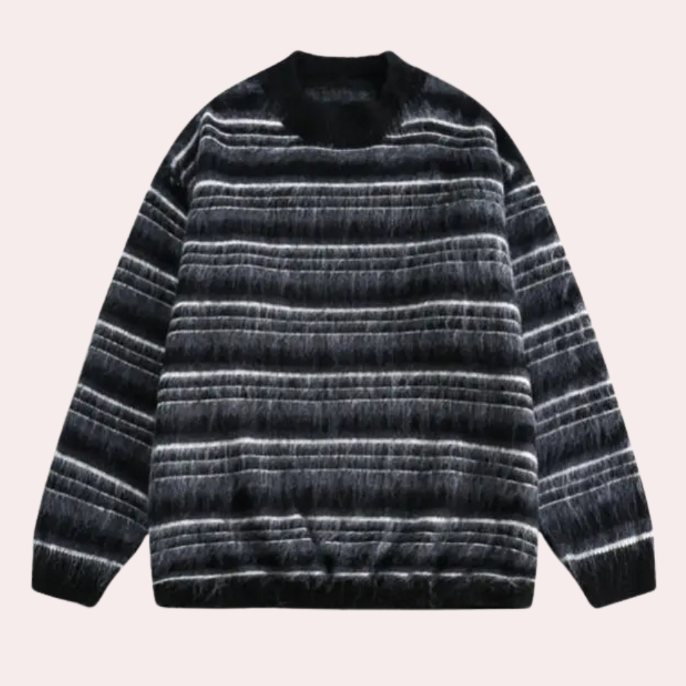 Gestreepte heren sweater met comfortabele pasvorm