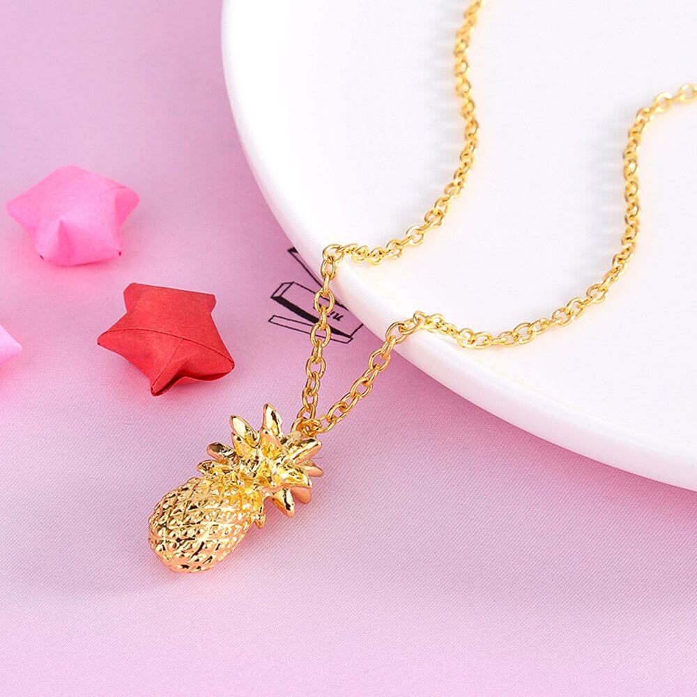 Ananas bedel ketting – materiaal: Metaal, zinklegering — afbeelding 3