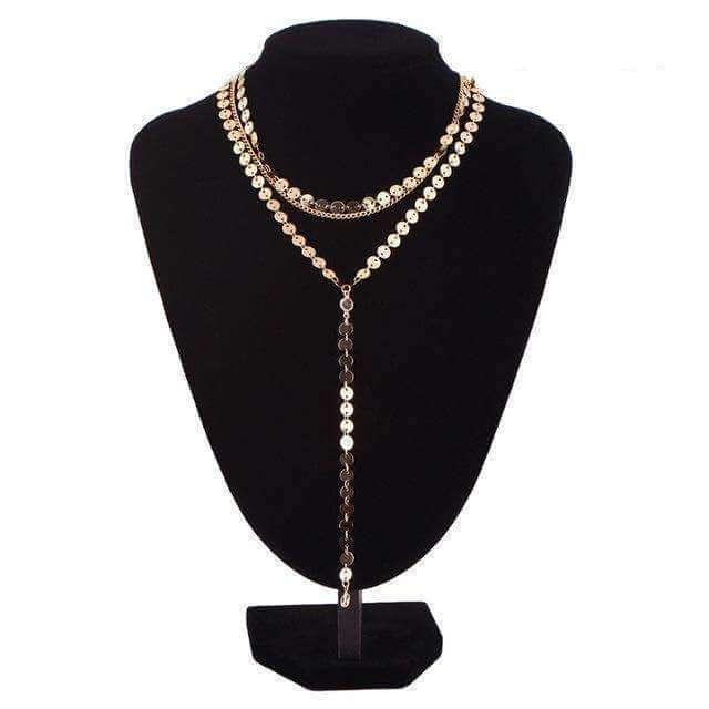 Pailletten gelaagde vrouwen halsband