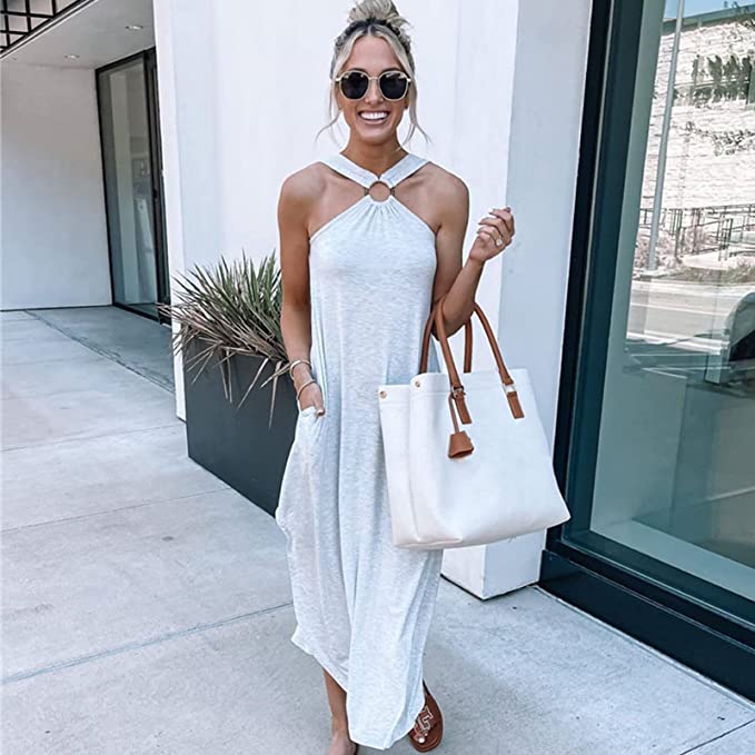 Halter-maxijurk Miami Sunshine