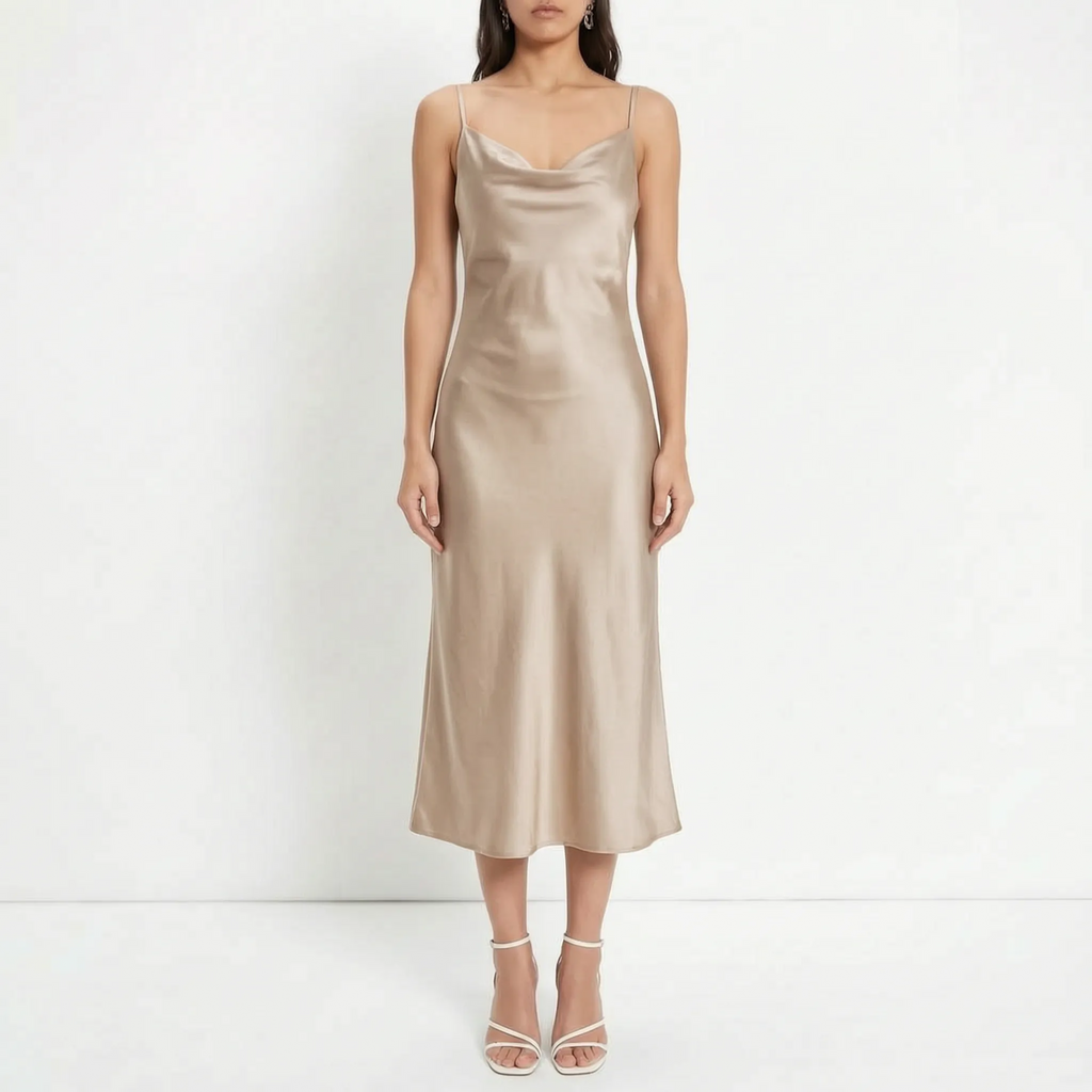 Gedrapeerde slipdress