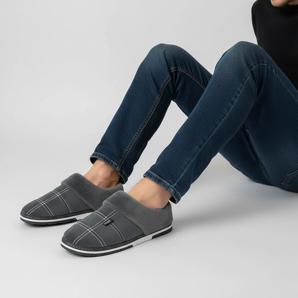 Gevoerde huisslippers met patroon