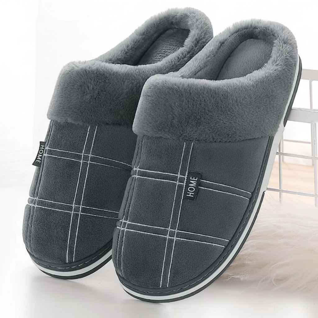 Gevoerde huisslippers met patroon