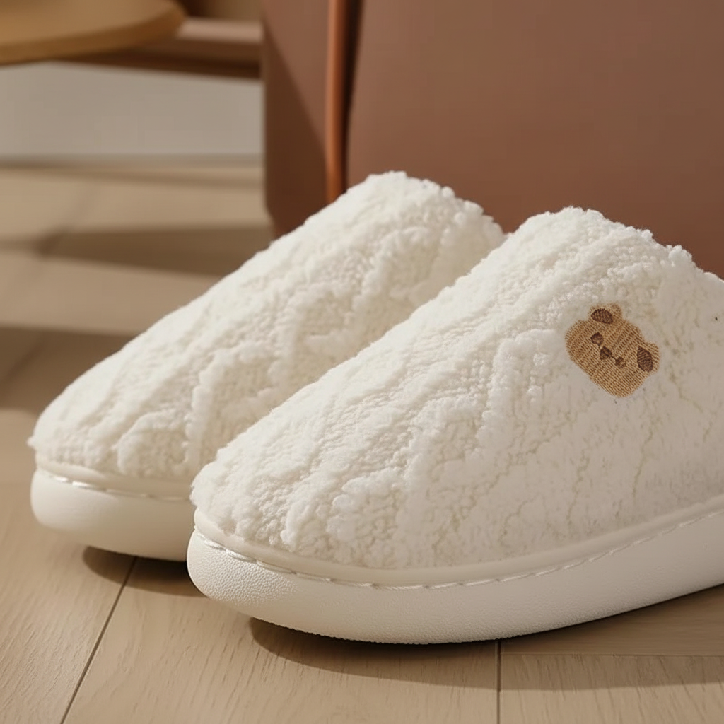 Gevoerde fluffy slippers