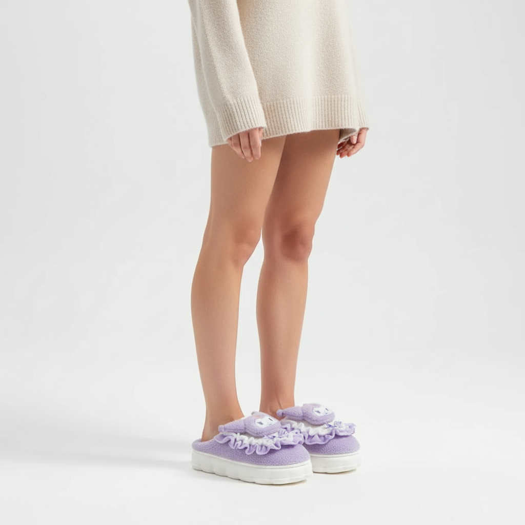 Gevoerde huisschoenen met ontwerp