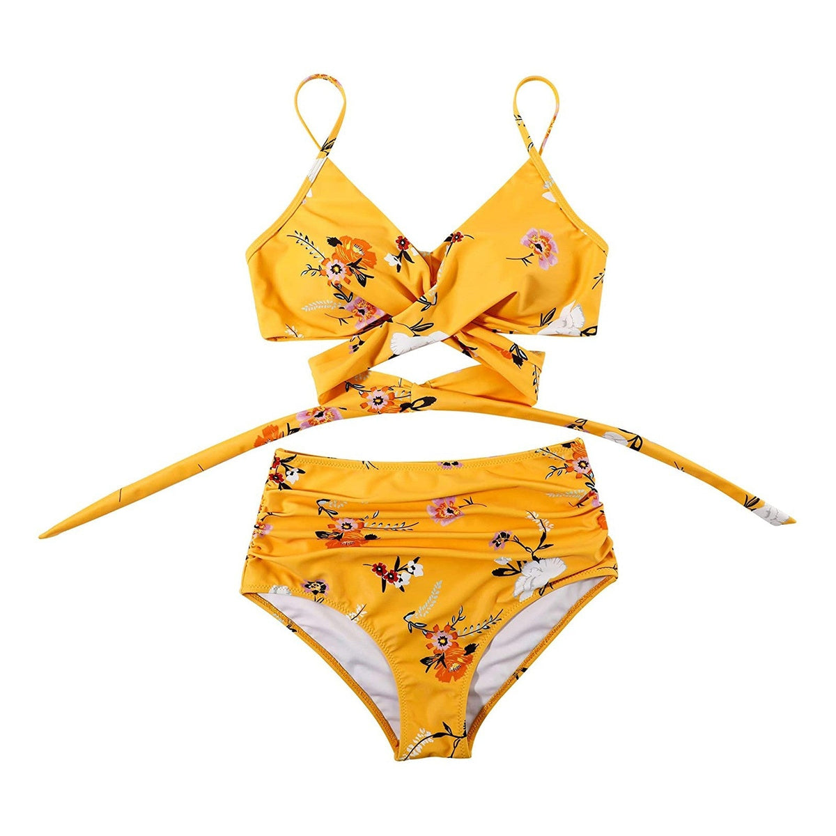 Belle high waisted, kleurrijke damesbikini