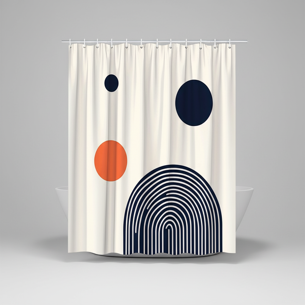 Geometrische polyester douchegordijn