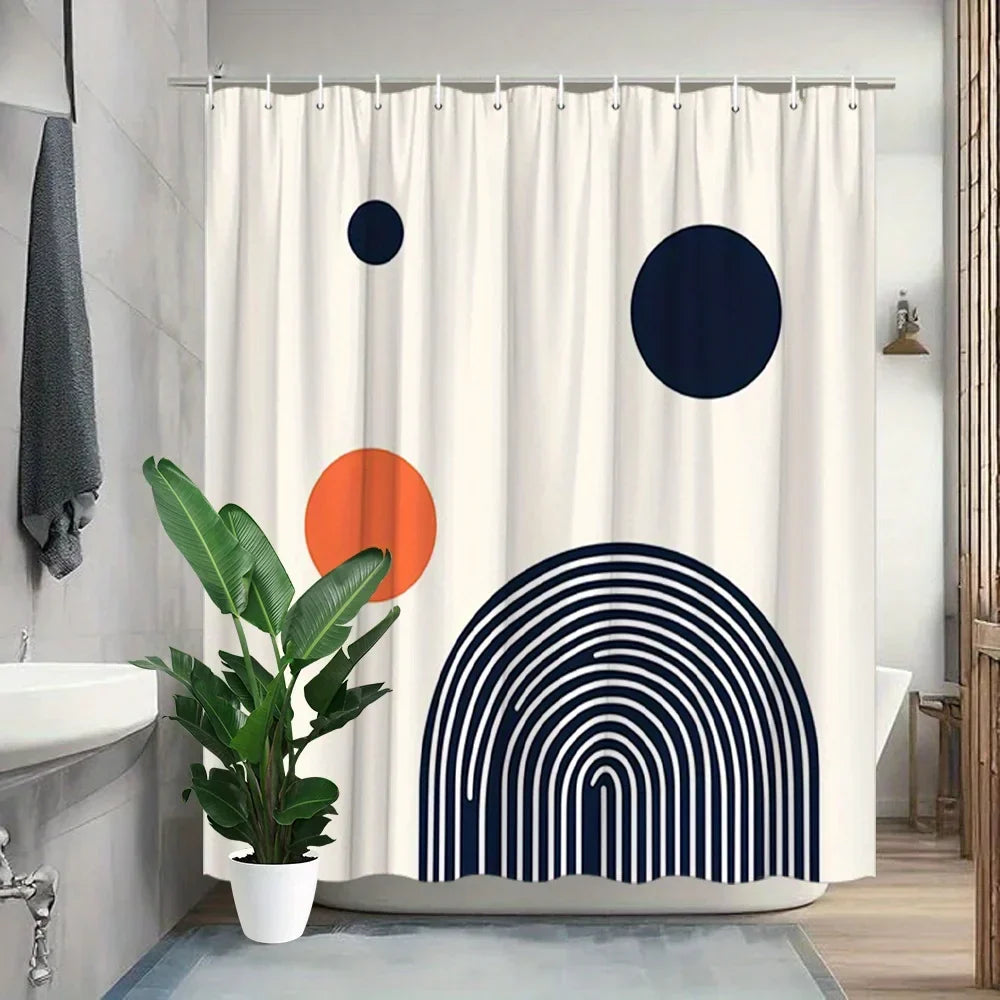 Geometrische polyester douchegordijn