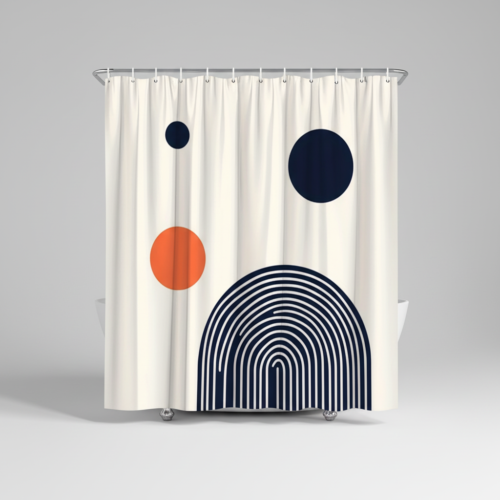 Geometrische polyester douchegordijn