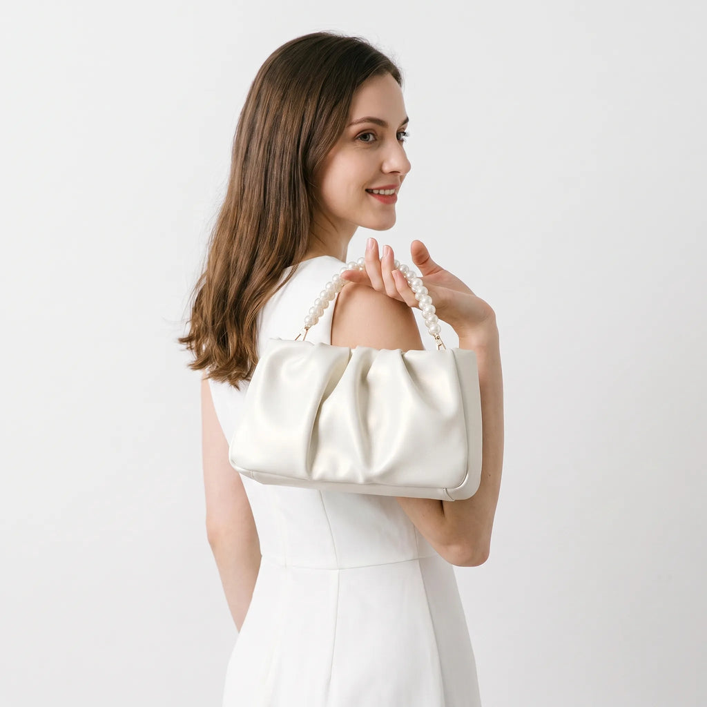Geplooide clutch avondtas