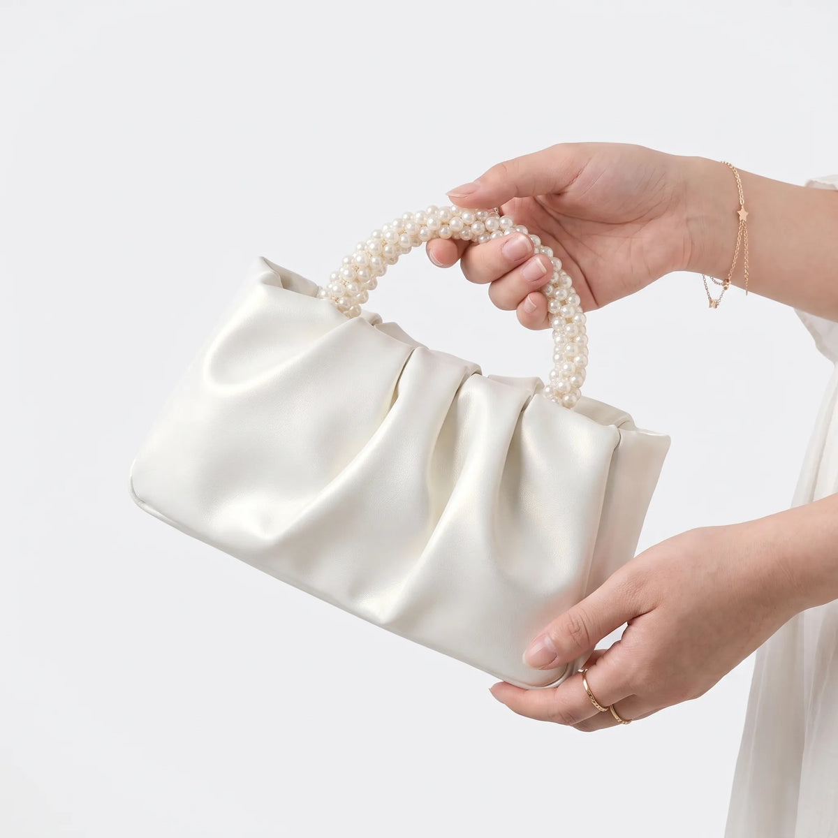 Geplooide clutch avondtas