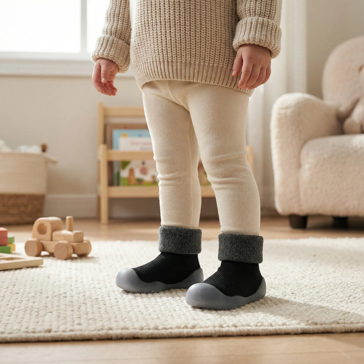 Gepolsterde sokschoenen voor peuters