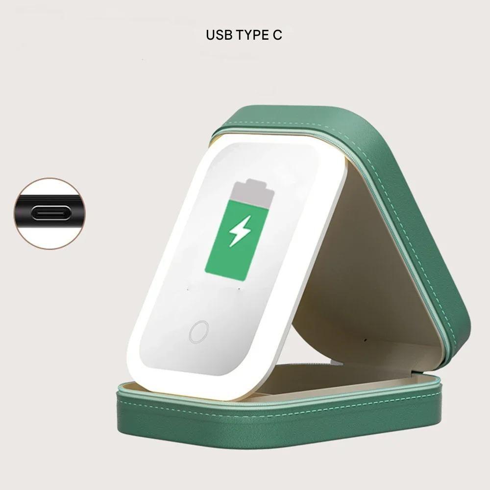 Compacte verlichte make-up organizer voor onderweg