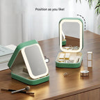 Compacte verlichte make-up organizer voor onderweg