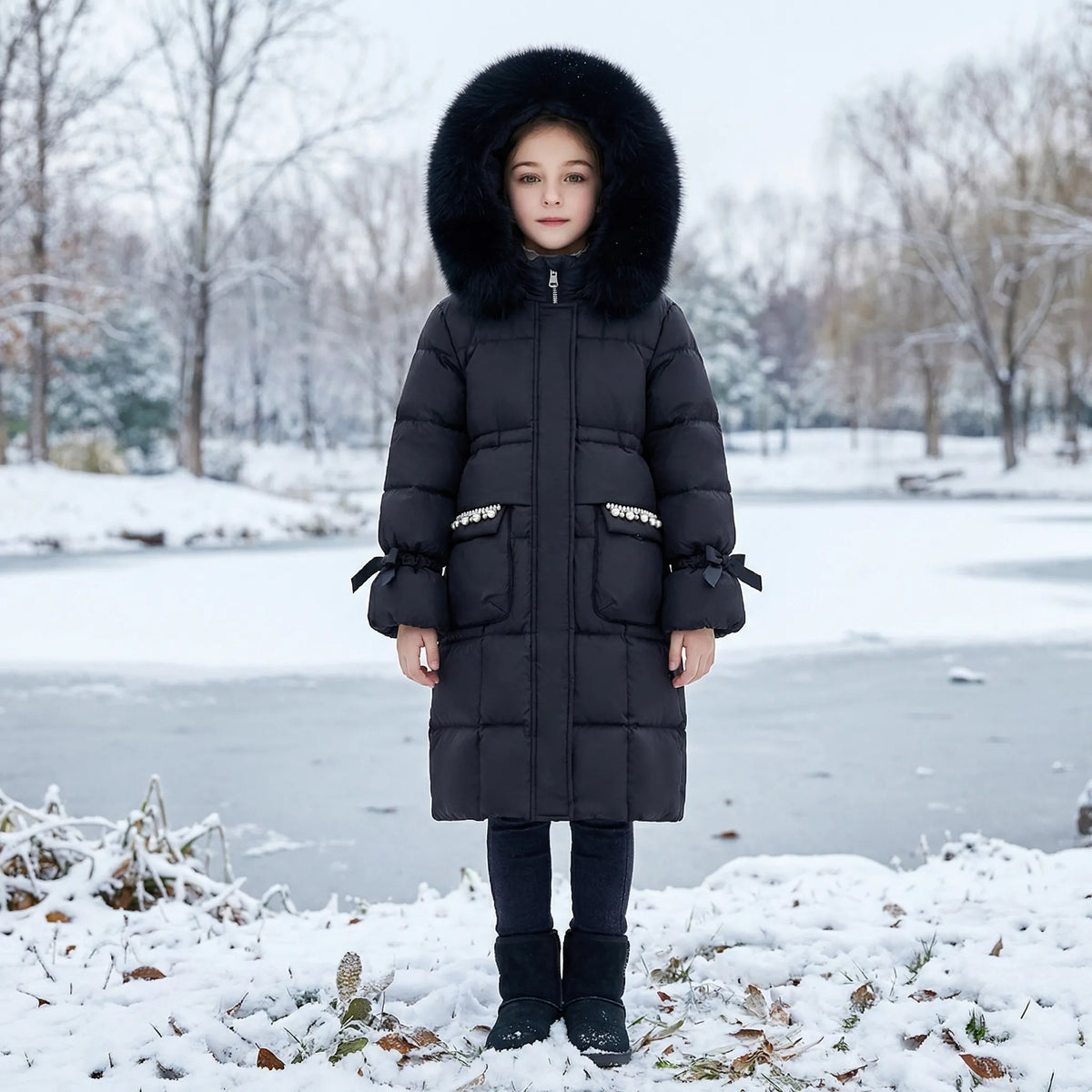 Gewatteerde wintermantel voor meisjes