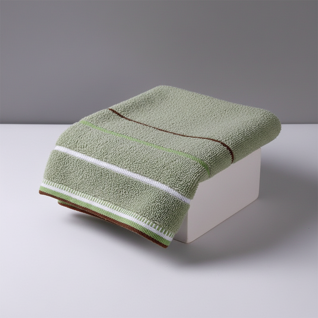 Gestreepte frottee handdoek set