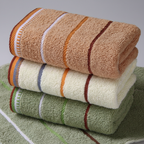 Gestreepte frottee handdoek set