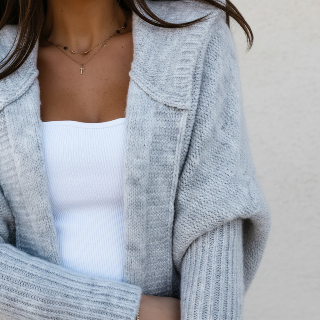 Gebreid vest met capuchon – Noor