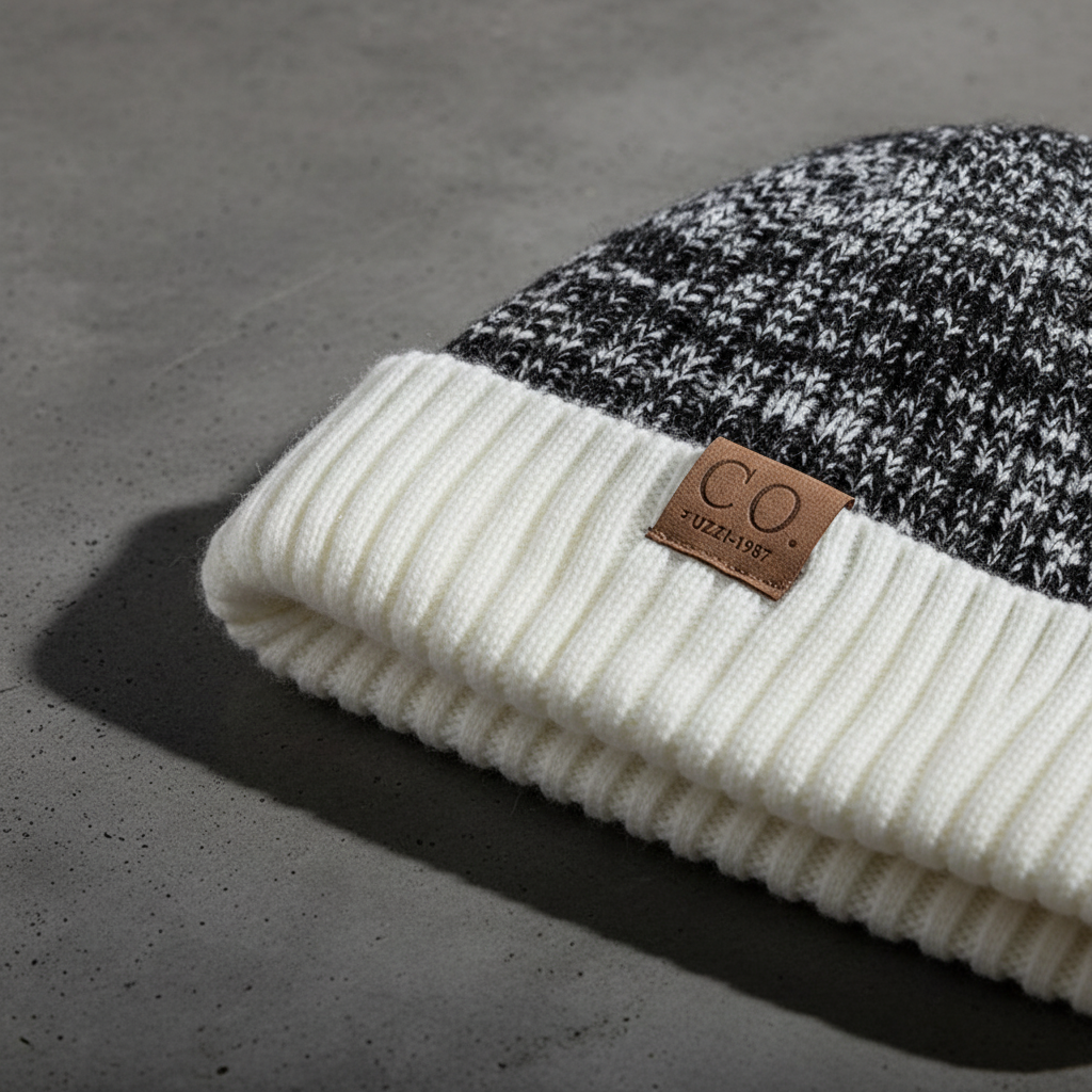 Gebreide wintermuts met omslagdoek