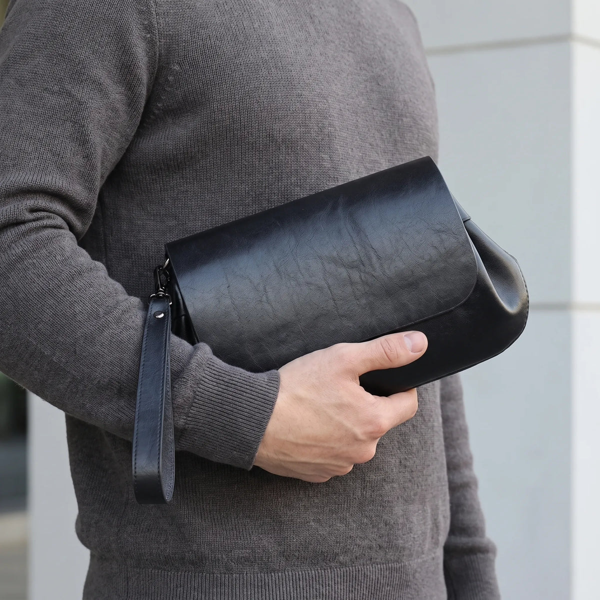 Gestructureerde heren clutch voor werk
