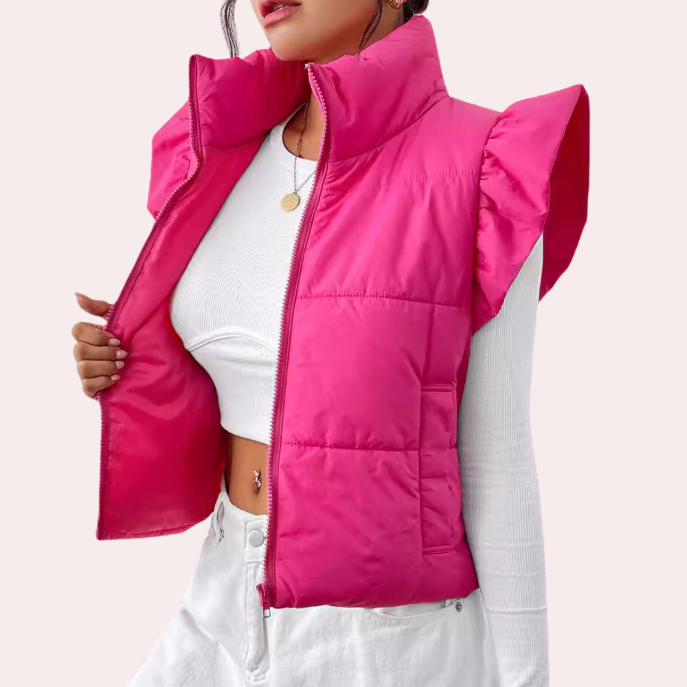 Korte gewatteerde damesbodywarmer