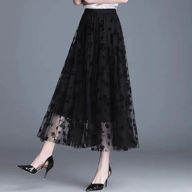 Mesh midi-rok