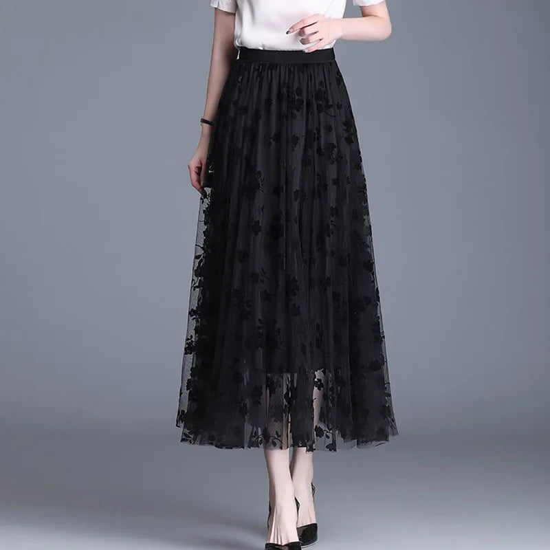 Mesh midi-rok