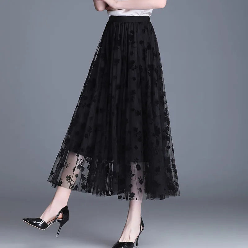 Mesh midi-rok