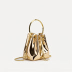 Glanzende bucket-stijl avondtas