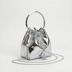 Glanzende bucket-stijl avondtas