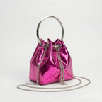 Glanzende bucket-stijl avondtas