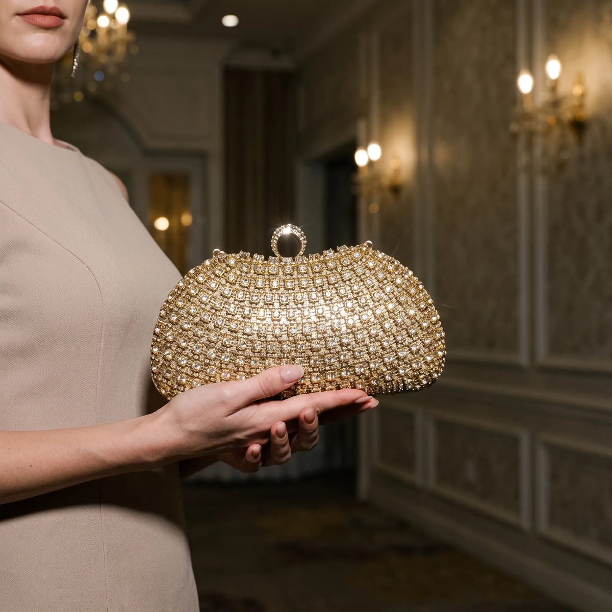 Glinsterende gestructureerde clutch