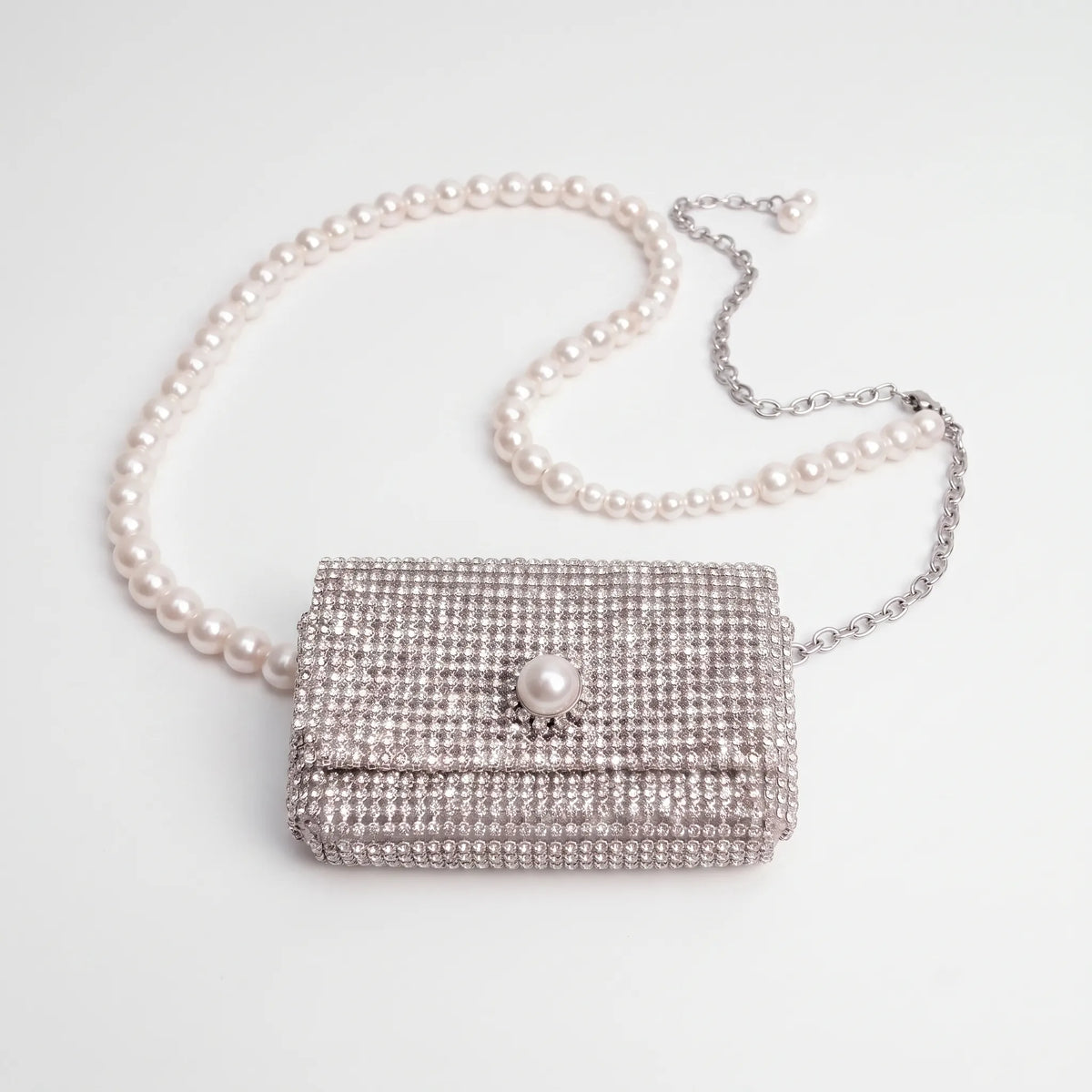 Glinsterende mini-tas met details