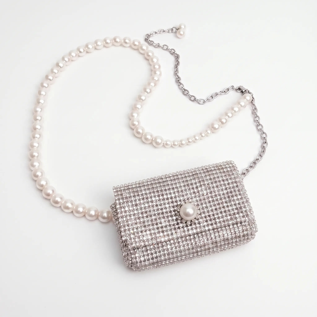 Glinsterende mini-tas met details