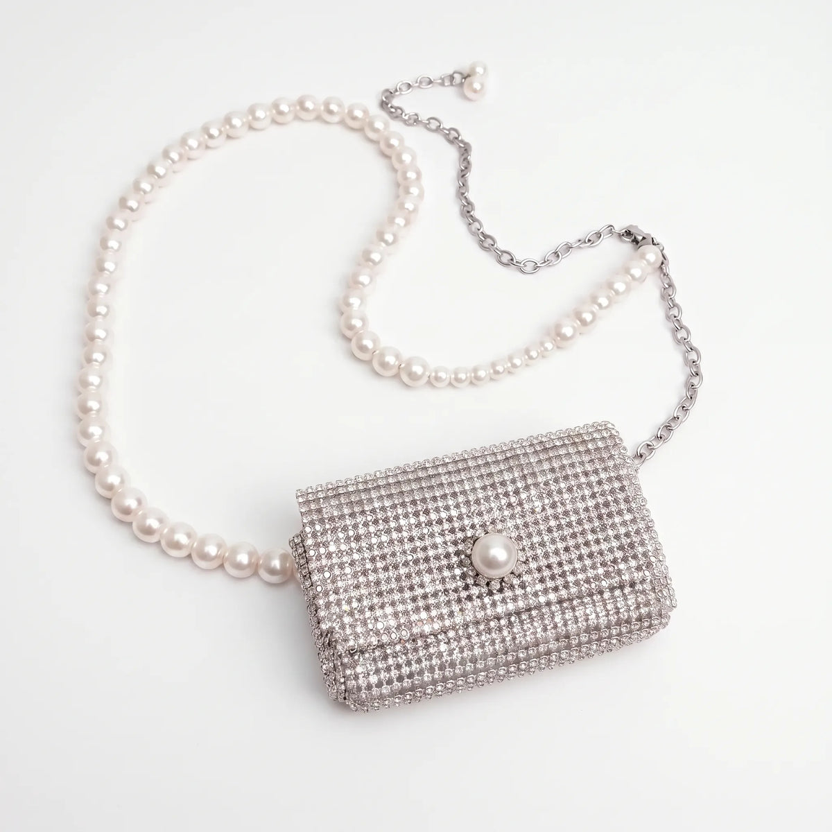 Glinsterende mini-tas met details