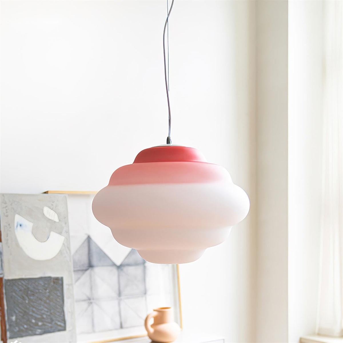 Hanglamp met gradiënt en zachte lichtverspreiding
