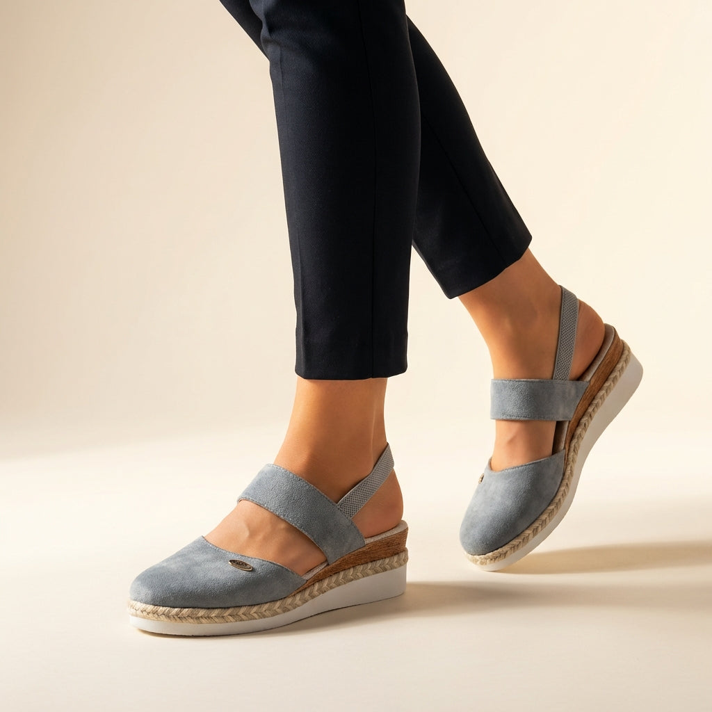 Damesespadrillesandalen met platformzool