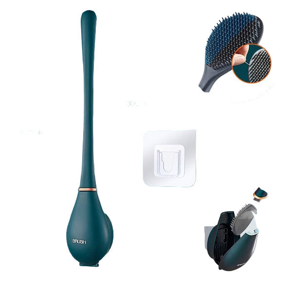 Siliconen toilettenborstel met wandhouder & druppelopvang