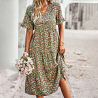 Bloemenprint midi-jurk