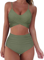 Belle high waisted, kleurrijke damesbikini — afbeelding 14