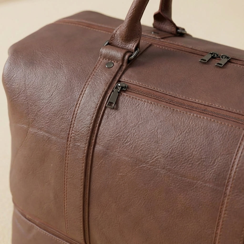 Grote leren weekend tas