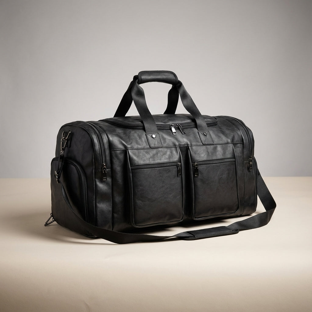 Grote leren weekend tas