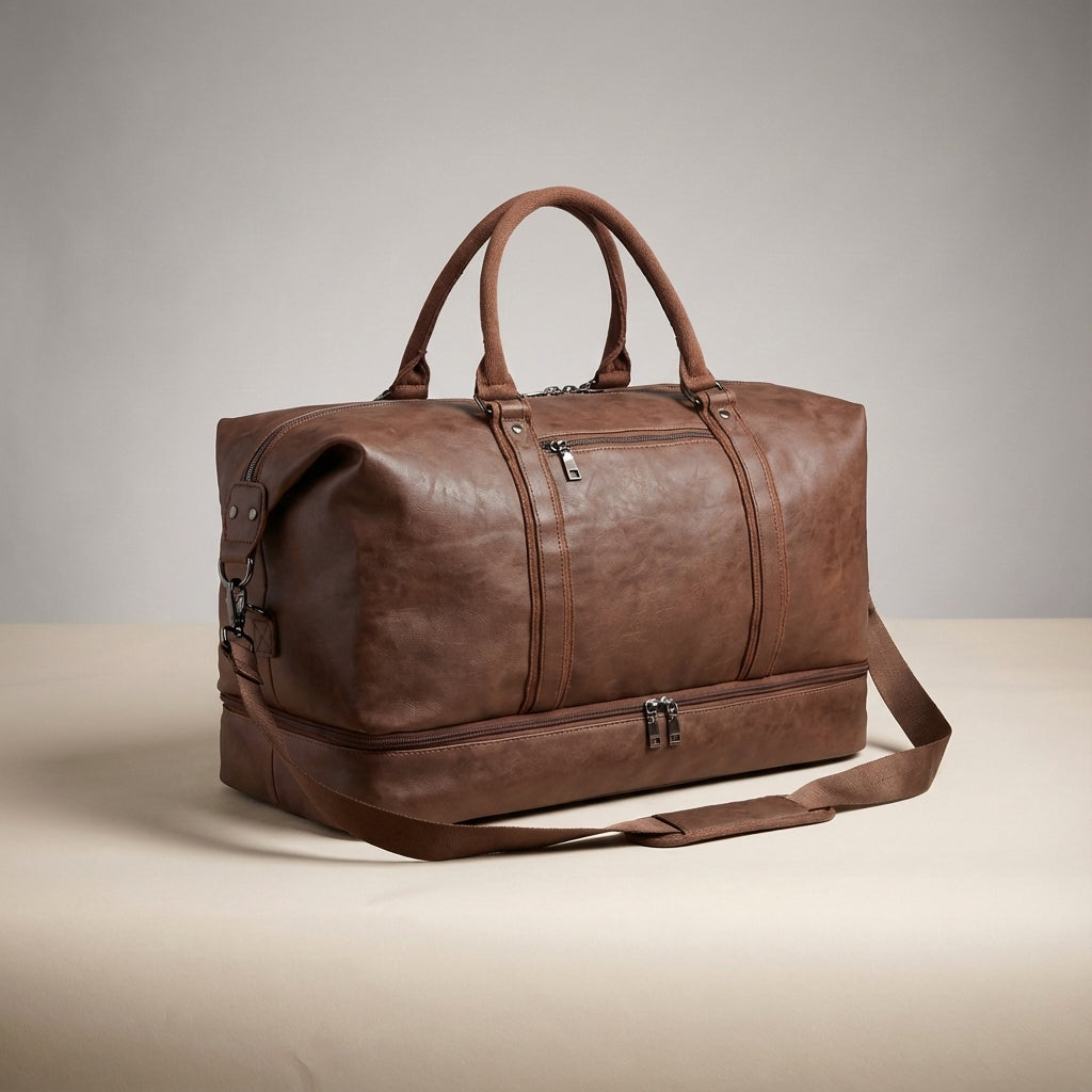Grote leren weekend tas