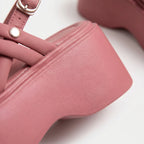 Grove platformsandalen met enkelbandjes